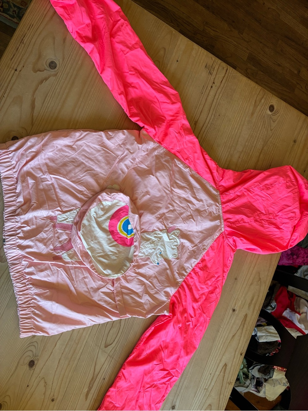 Cat & Jack Pink Colorblock Hooded Raincoat - Light & Bright Pink